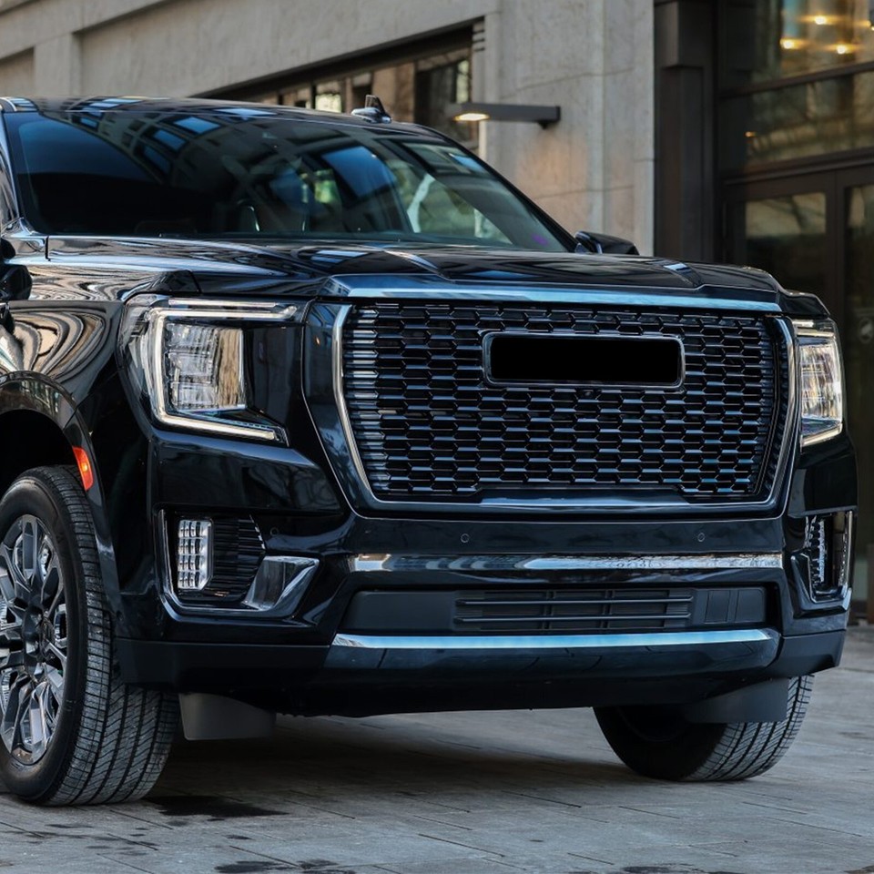 Gloss Black Front Grille Hood Trim Molding Set – For 2021-2024 GMC Yukon/XL Denali