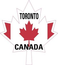 4.5in x 5in Maple Leaf Toronto Canada Vinyl Sticker Car Vehicle Bumper Decal