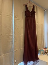 BHLDN Anthropologie Angie V Neck Bridesmaid Maxi Dress Flowy Red NWT Prom Weddin