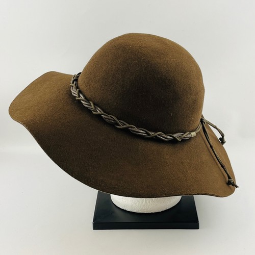 Adora Hats Floppy Brim Brown Wool Hat 