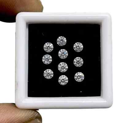 1 Ct Natural White Diamond 3 mm 10 Pcs Round Cut VVS1 D Grade GDGL Certified E31