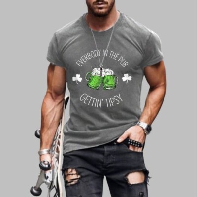 Men s Funny St. Patrick s Day Everybody In The Pub Gettin  Tipsy Shirt 2025