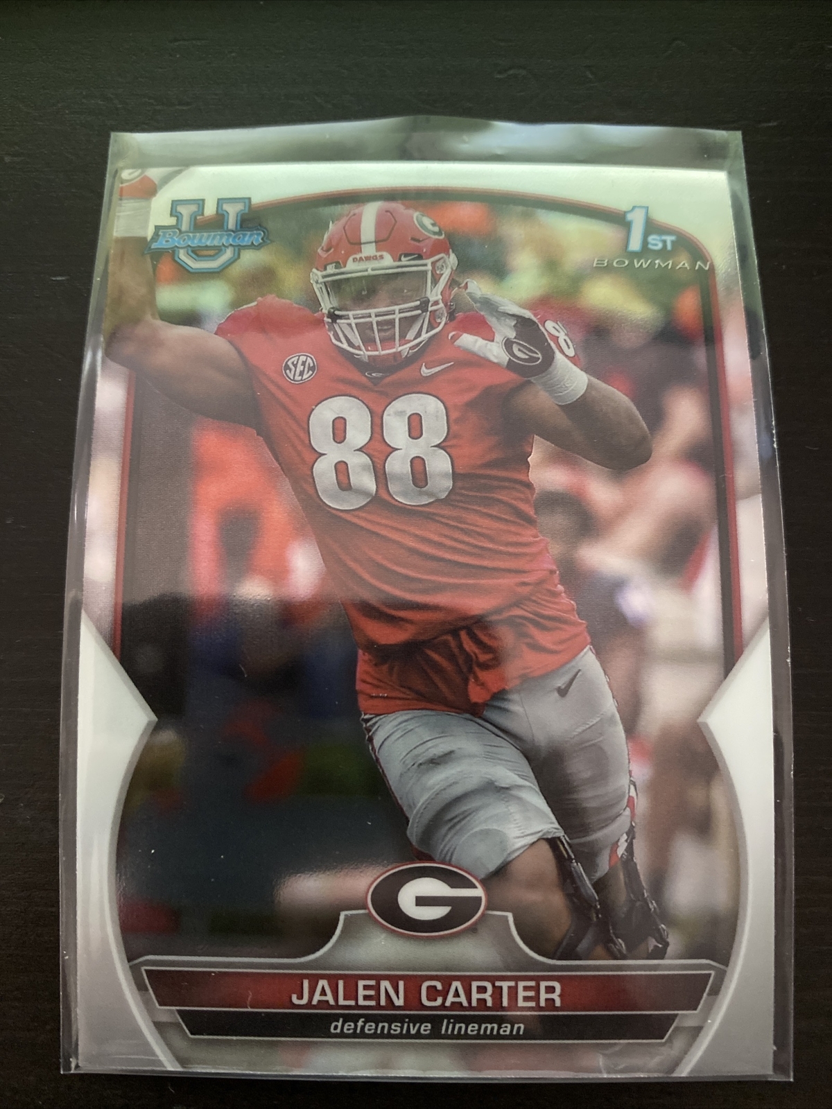 2022 Bowman Chrome University Jalen Carter 1st Bowman #37 Georgia Eagles