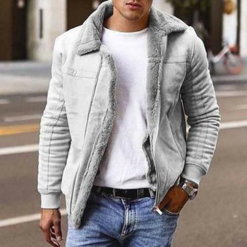 Men's Fleece Fur Lined Jacket Casual 