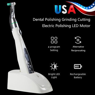 Dental LED Motor Polishing Grinder 4:1 Reciprocating Contra Angle Handpiece po