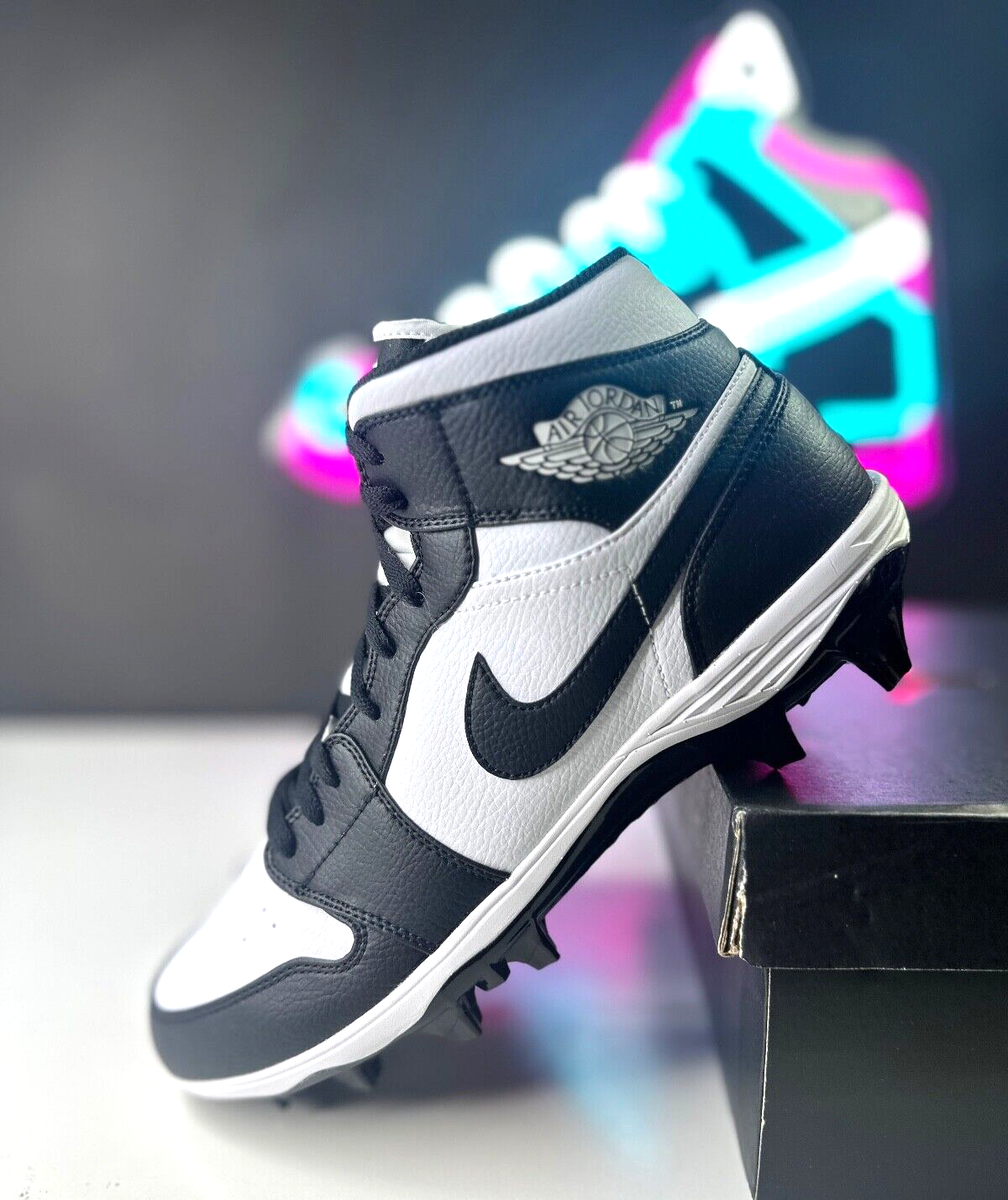 Size 10 - Jordan 1 TD Cleat 2023 Mid Black White for sale online