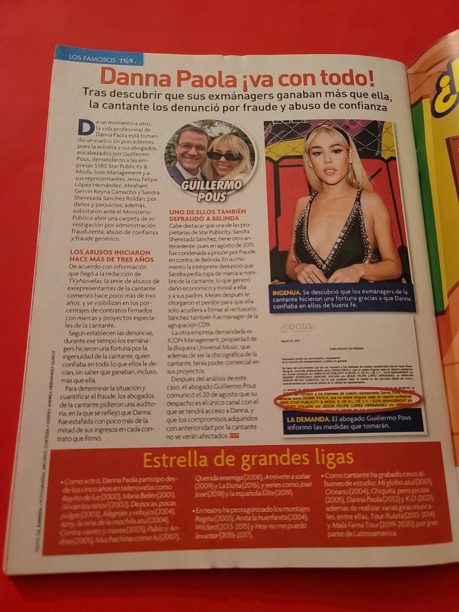 Danna Paola Daniel Arenas Mecano Ana Torroja Andres Garcia Edwin