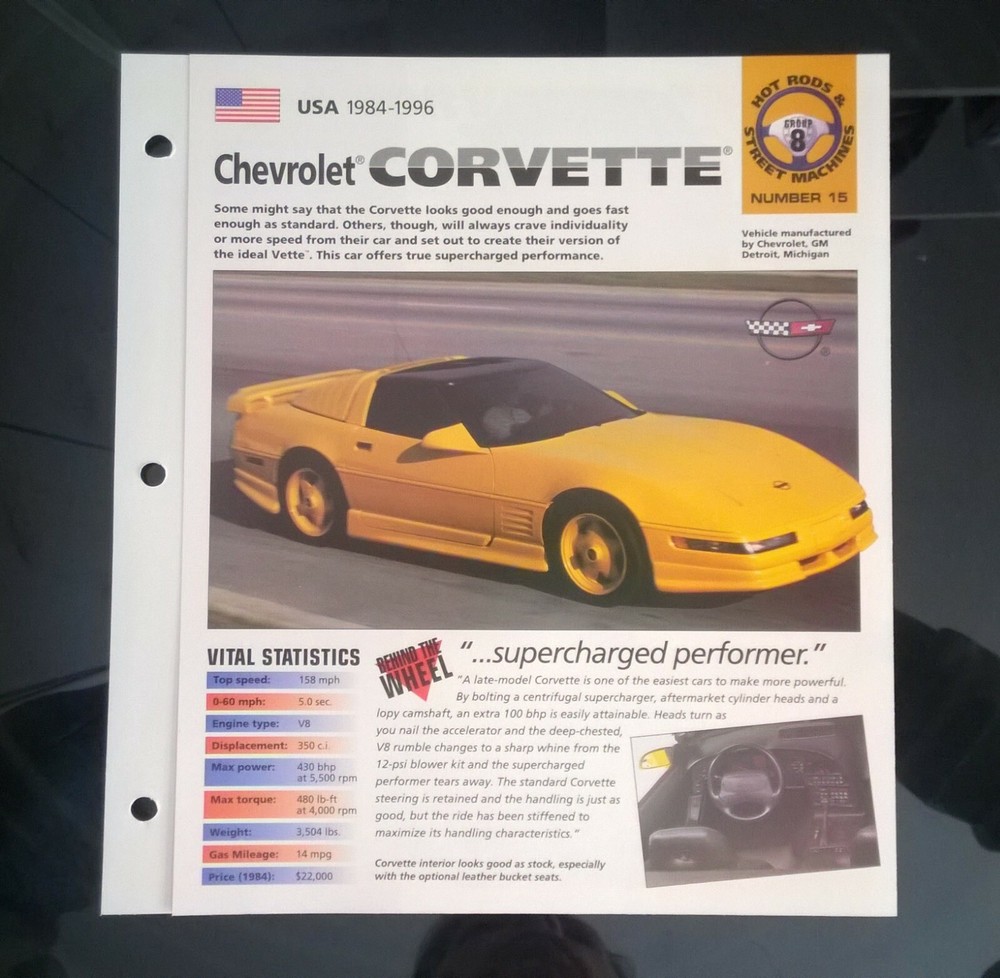 Imp Chevrolet corvette c3  information  brochure hot cars race car vette chevy