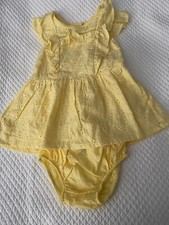 NEW JANIE AND JACK BABY GIRLS DRESS PANTIES SIZE 6-12 MOS YELLOW LINED DRESS