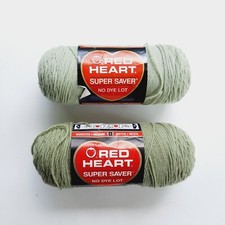2 Red Heart Super Saver Yarn Frosty Green  Light Thyme Christmas Holiday Crafts
