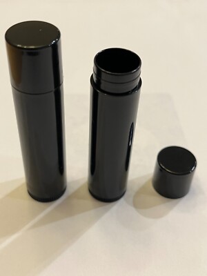 100 new empty black lib balm containers BPA free