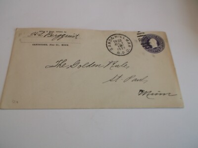 OCTOBER 1937 GREAT NORTHERN SANDPOINT & WILLMAR TRAIN #32 RPO HANDLED ENVELOPE