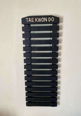 Tai Kwon Do Display Rack Tae Kwon Do Belt Display 10 Tiers Karate Belt Display Rack Wood ...