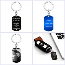 Best Mom Stainless Steel Engraved Personalized Photo Keepsake Dog Tag Key Chain