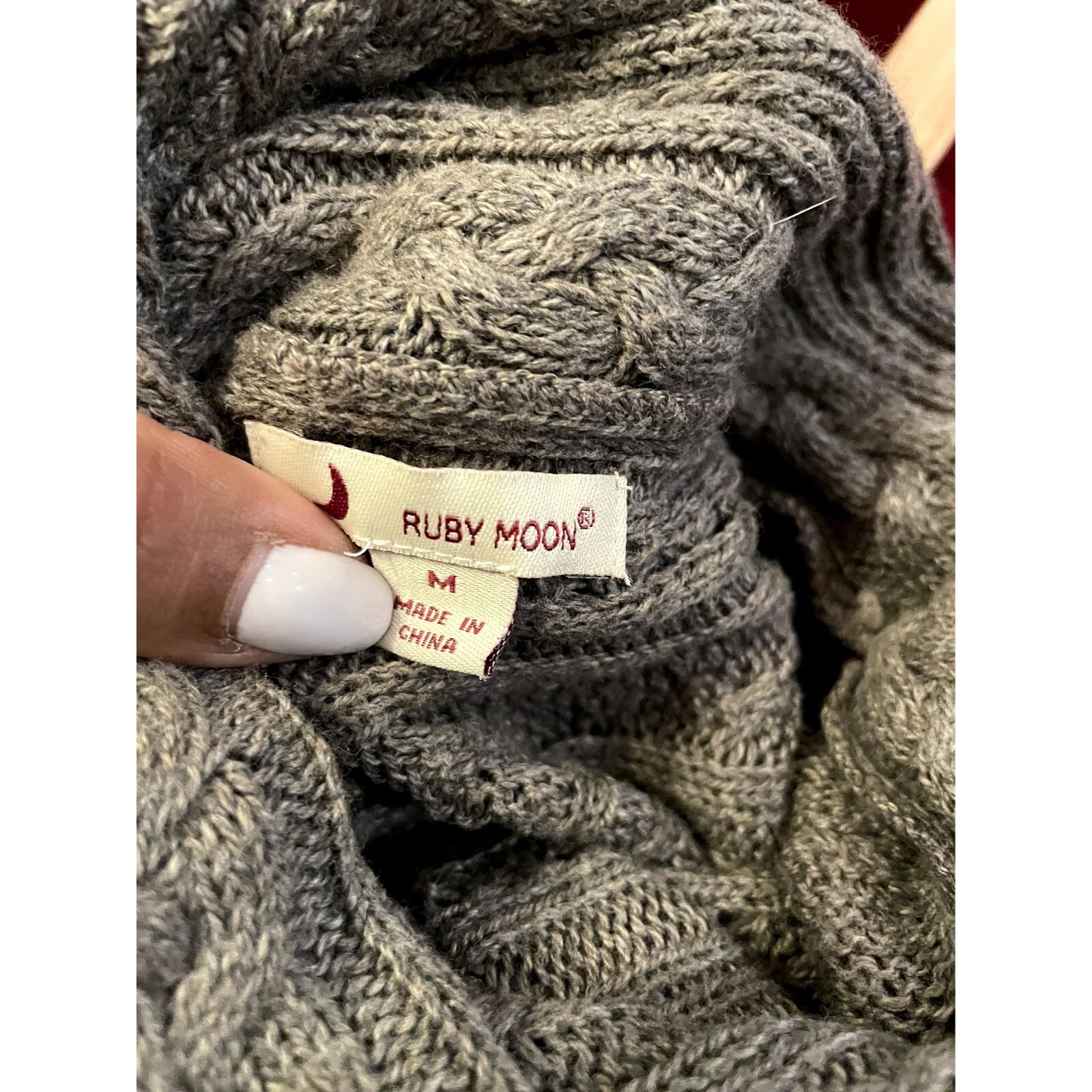 Ruby Moon Cowl Neck Top Size Medium - image 4