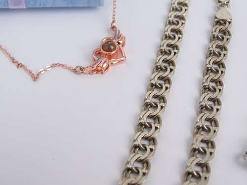 Collares Nobles - Plata 925 - Vintage - 4. Pieza + 1x joyería de moda - Imagen 5 de 6