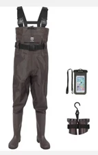 TIDEWE Bootfoot Chest Wader, 2-Ply Nylon/PVC Waterproof Fishing & Hunting Waders