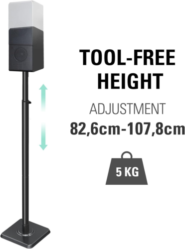 Adjustable Height Speaker Stands Mounting 5KG Pair Satellites Floor Stand 108cm - Picture 2 of 7