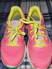 Asics Jolt 3 Running Shoes Girls Size 5 Pink Glo/Sour Yuzu