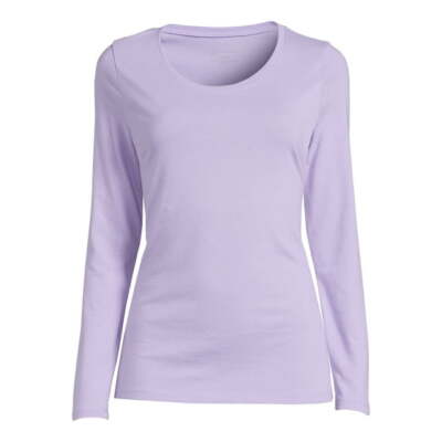 No Boundaries Juniors Scoop Neck T-Shirt with Long Sleeves, Size M (7-9)