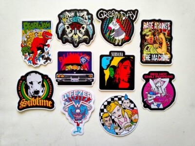 Alt 90s Bands Vinyl Sticker Pack Set 15 (10) NoDoubt Rise AIC RHCP Sublime Blink