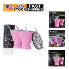 Modern Stemless Martini Glass Set - Insulated 10oz Stainless Steel for Cocktails