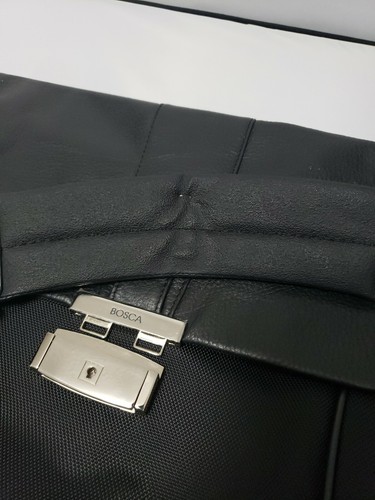 BOSCA Briefcase leather & Canvas crossbody business, messenger, laptop, bag key - Picture 9 of 12