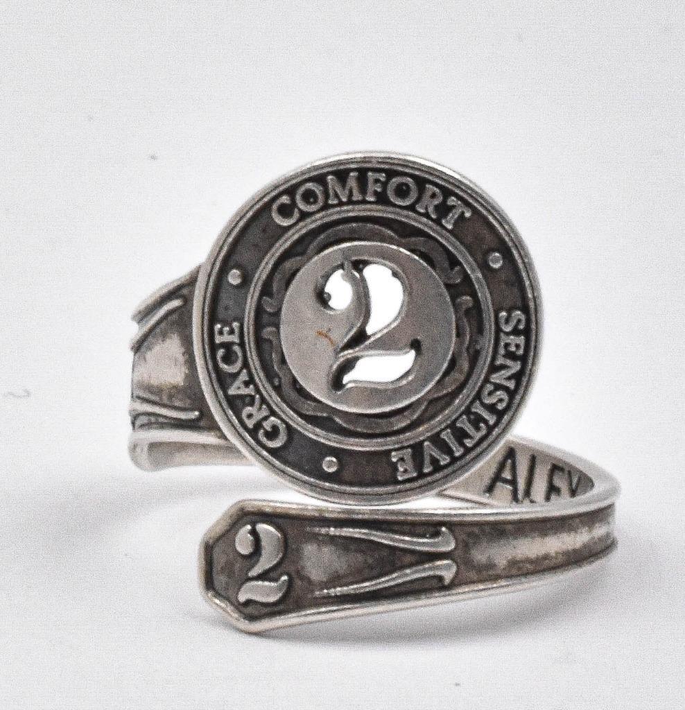 Alex Ani Number Sterling Silver Spoon Ring Adjustable Numerology NEW!