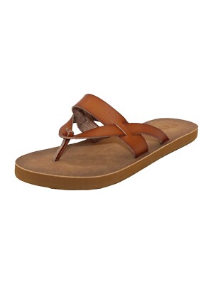 Flojos Women's Priya Sandals Beach Wear 5 Point Flip Flops Tan or Black/Tan