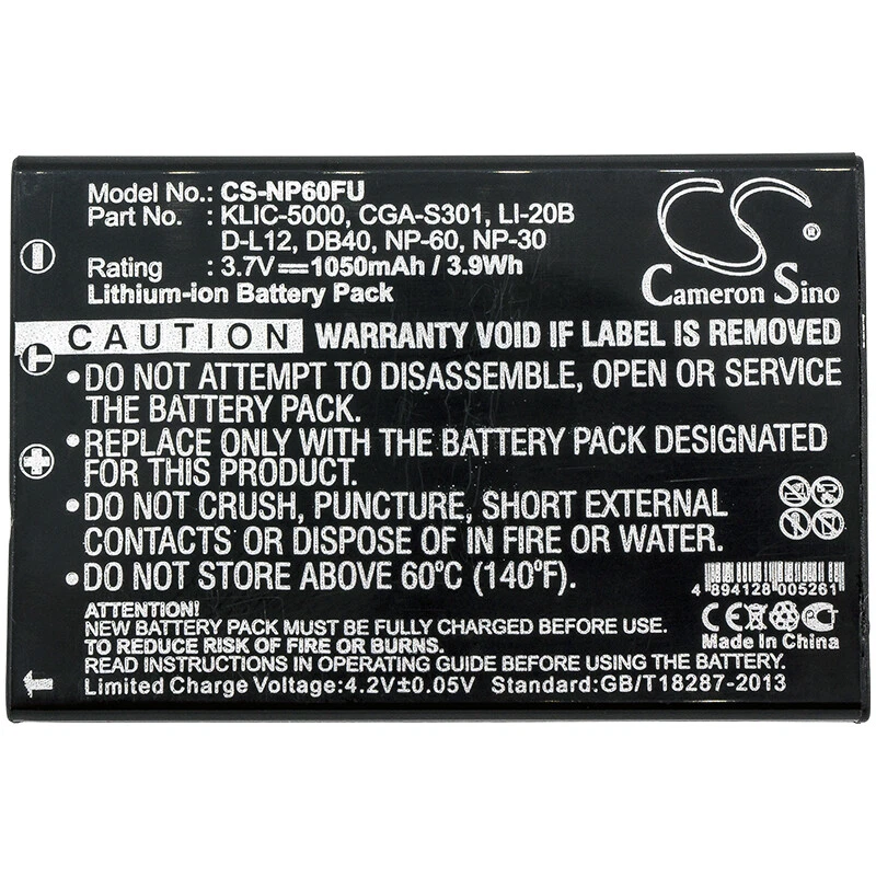 Batería de repuesto 1050 mAh para Samsung Digimax U-CA 401, Digimax U-CA 505 Foto 3 de 3