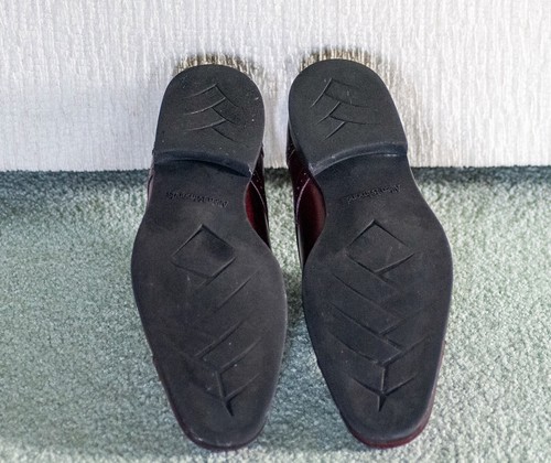 Allen Edmonds BACK BAY 10 1/2 D Burgundy with shoe trees and bags and polish. - Picture 9 of 10