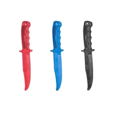 rubber training knife Set Of Three. Red Blue And Black.