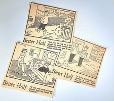 Batch of 30. Better Half. 1960s Newspaper Cut Outs. Vintage Comics.