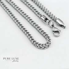 Men's Silver.Stainless Steel 24" Smooth Franco 5mm Chain Necklace Box