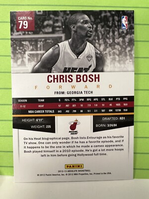 2012-13 Absolute Chris Bosh #79 Miami Heat Toronto Raptors