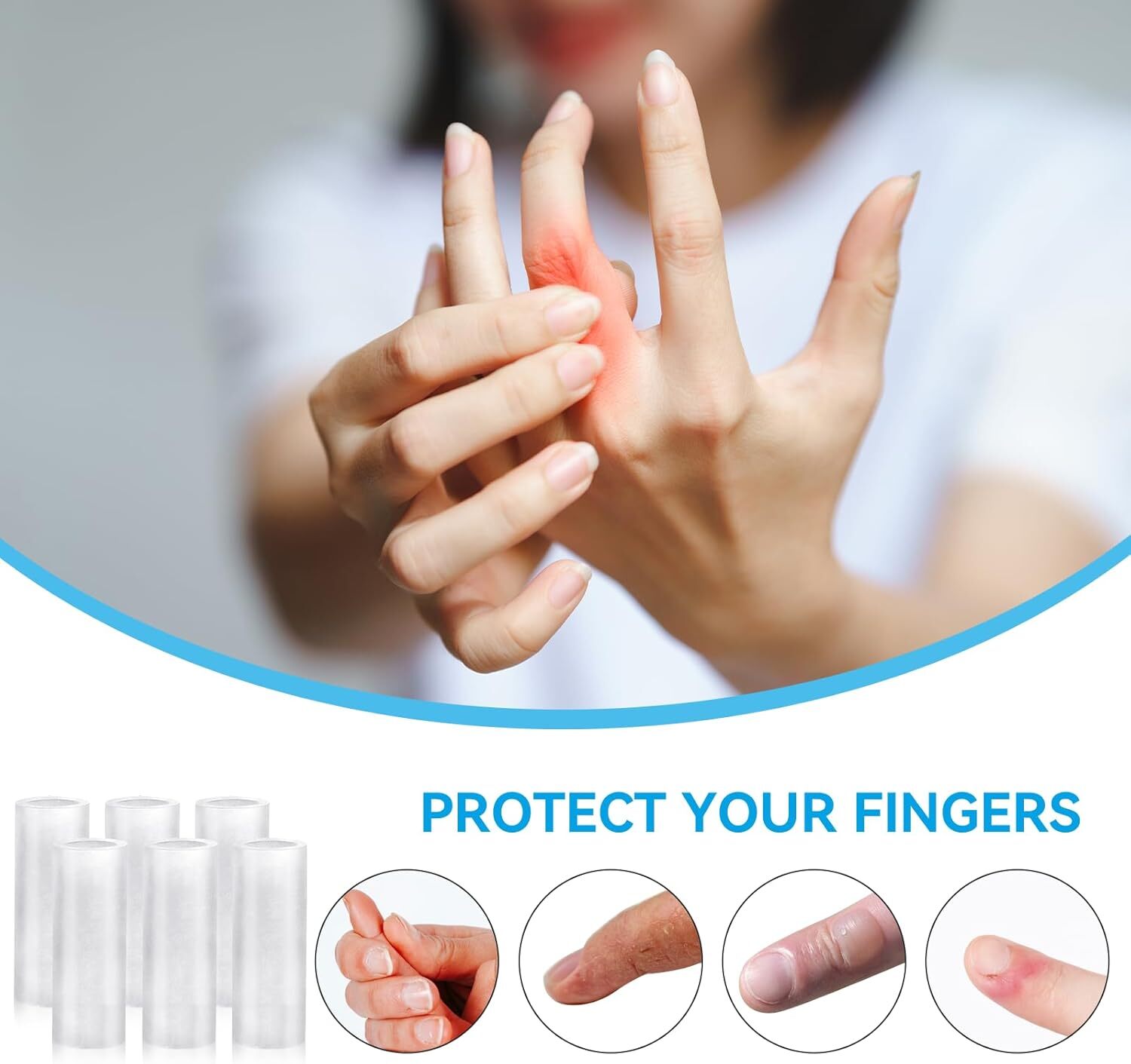 20Pcs Gel Finger Cots Silicone Finger Protectors Thumb Protector Covers Hot USA