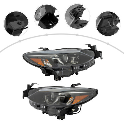 1 Pair LED Headlights For 2016-2017 Mazda 6 LH+RH Side Headlamps Black Housing
