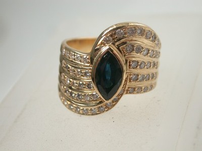 WEMPE Designer Ring mit Brillant und Saphir Gold 750er 18K