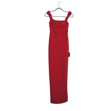 Lulus Size Small Red Ruffle Strap Maxi Dress Square Neck Column Gown Wedding