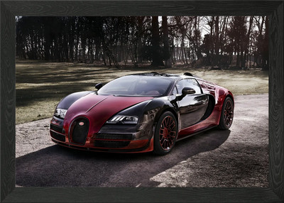 Bugatti Veyron Gerahmtes Wandbild Poster Leinwanddruck Bild
