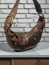 Coach Handbag Purse 10317 Vintage Soho Hobo Brown Leather Silver