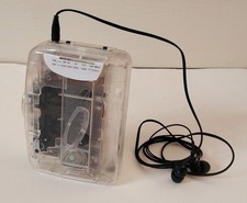 Transparent Clear TK Personal Cassette Player  FM AM Radio See Through Walkman