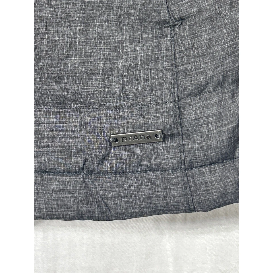 Прана пуховик пальто маленький серый вниз заполненный легкий упаковываемый рассвет блейзер на молнии - Изображение 2 из 4