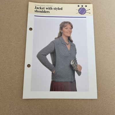 International Boutique Jacke mit gestylten Schultern Strickmuster Hamlyn 80er Jahre 
