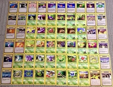 [SALE!]-VTG Pokémon [60!] Cards lot-ALL UNIQUE-Multiple Sets-Gym Heroes/Fossil/+