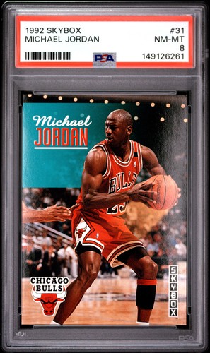 1992 SKYBOX #31 MICHAEL JORDAN PSA 8