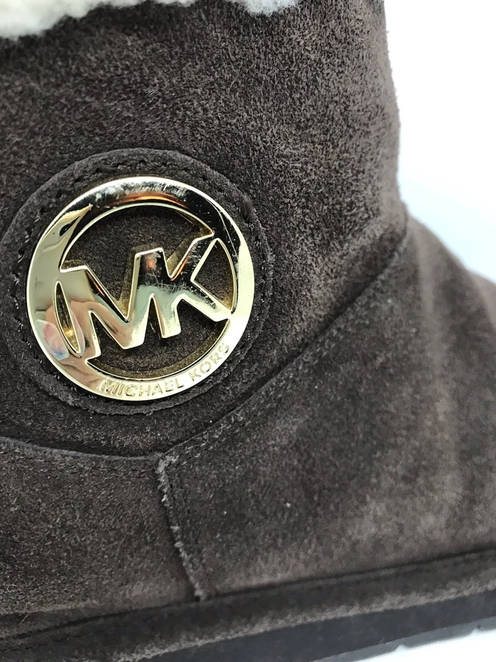 Michael Kors MK Piel de Oveja Botín de Invierno Tobillo Marrón Gamuza BOTA DERECHA SOLO 9M Foto 3 de 4