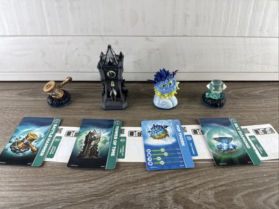 (4) SKYLANDERS Swap-Force Tower of Time / Pop Thorn / Hammer / Diamond w Cards