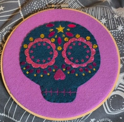 Sugar Skull Stickrahmen Kunst Dekoration