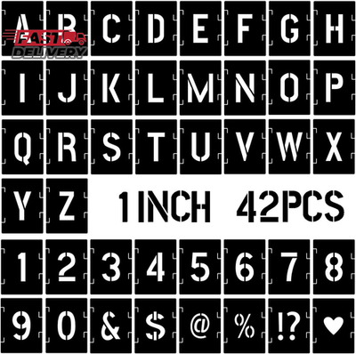 ブーケ Craft Stencil Kit: 1 Inch Symbols, 42 Pcs Alphabet Stencil